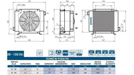 HLADILNIK OLJA DC 24V HY02404 30-150 LIT