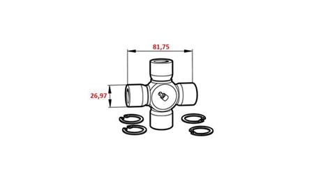 KREUZ F-26,97X81,75 FÜR ECO KARDAN 910mm 30-75PS UND 890mm 30-75PS