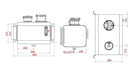 METALLTANKDECKEL 60 Lit 310x380x560mm