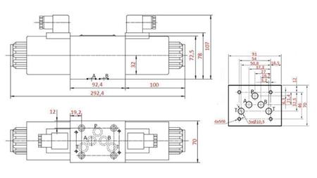 HYDRAULISCHES ELEKTROMAGNETVENTIL KV-4/3 CETOP 5 12/24/230V N2