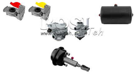 SET AUS LUFT-HYDRAULISCHEN BREMSE FÜR ANHÄNGER KOMPLETT DUALKREIS-SYSTEM 1 ZYLINDER
