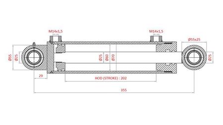 HYDRAULINEN OHJAUSCYLINDERI FIAT-NEW HOLLAND 5126941, 5131098, 5137121, 5140208