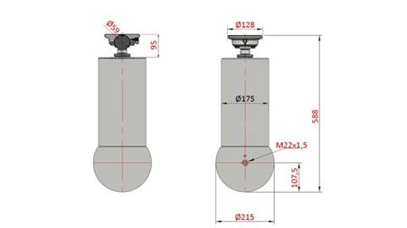 TELESCOPIC CYLINDER - MEILLER KIPPER 5 STAGES 175mm - 15 ton stroke 1650mm