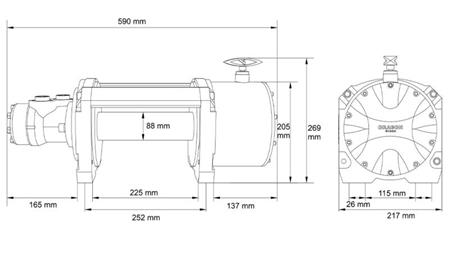HYDRAULISCHE WINCH DWHI 16000 HD - 7257 kg