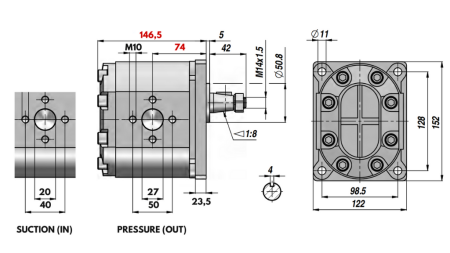 HYDRAULINEN PUMPPU GR.3 46 CC VASEN - PRIORBIS
