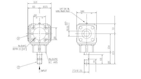 WINKELGETRIEBE TB-19J 1.46:1 (23PS-16.9kW)
