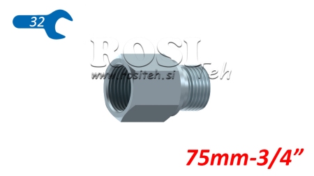 HYDRAULIKADAPTER MÄNNLICH-WEIBLICH 3/4 - VERLÄNGERT