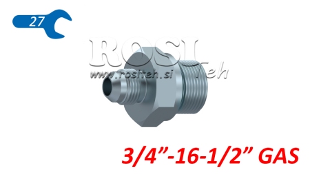 HYDRAULIK REDUZIER 3/4 JIC74°-1/2 GAS
