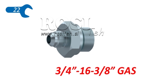 HYDRAULIK REDUZIER 3/4 JIC74°-3/8 GAS