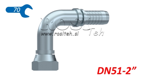 HYDRAULISCHER ANSCHLUSS BSP WEIBLICH KNIE 90° DN51-2