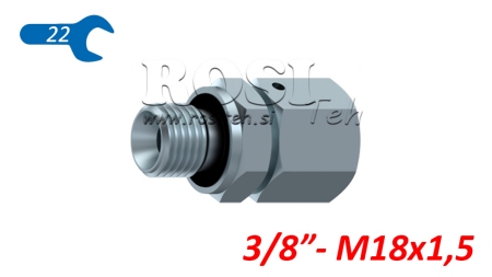 HIDRAVLIČNI DVOVIJAČNIK UVOJNI VIJAČNI SPOJ AOVR ED BSP3/8 - M18x1,5