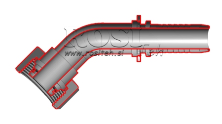 HYDRAULISCHER ANSCHLUSS DKOL KNIE 45° WEIBLICH 10 L DN8-M16x1,5