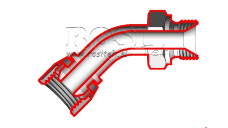 HYDRAULIK KNIE 45° BSP MÄNNLICH-WEIBLICH 3/8