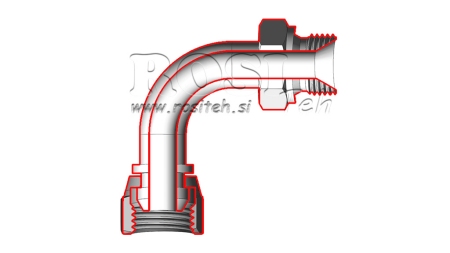 HYDRAULIK KNIE 90° BSP MÄNNLICH-WEIBLICH M22x1,5