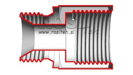 HYDRAULIKADAPTER MÄNNLICH-WEIBLICH 3/4 - VERLÄNGERT