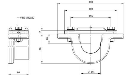 HALTER FÜR TELESCOPIC ZYLINDER FI55-A