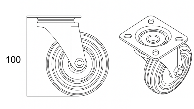 RAD 75mm SCHWENKBARE BASIS