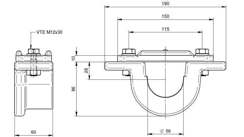 HALTER FÜR TELESCOPIC ZYLINDER FI55-A