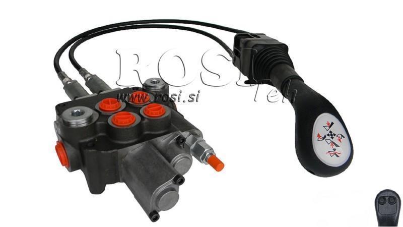 JOYSTICK 2x TASTE MIT KABEL 2 m UND HYDRAULIKVENTIL 2xP80 Liter. SCHWIMMENDE