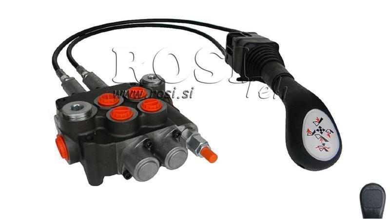 JOYSTIC BREZ TIPKE S PLETENICO 1 met. IN HIDRAVLIČNI VENTIL 2xP80 lit.