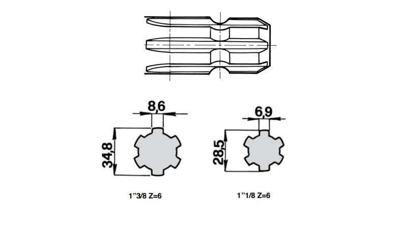 KARDAN-ADAPTER 1''3/8 auf 1''1/8